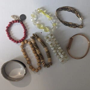 8pc Bracelet Bundle Lot (Beaded,  Chain, Solid)